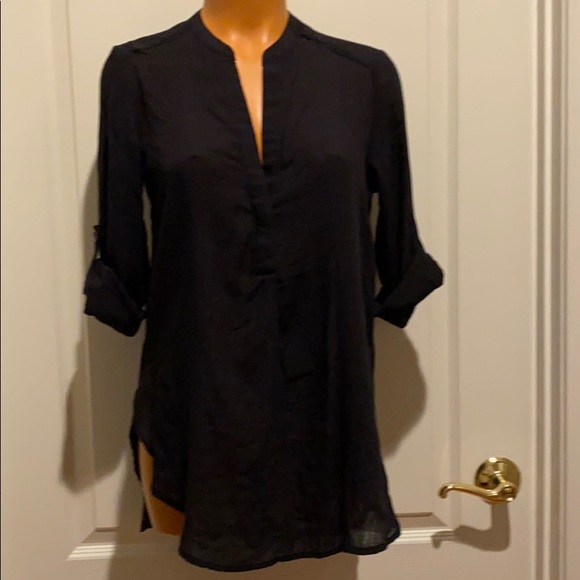 NORDSTROM BP LUSH Black Woven Tunic XS Extra Small - Picture 5 of 12